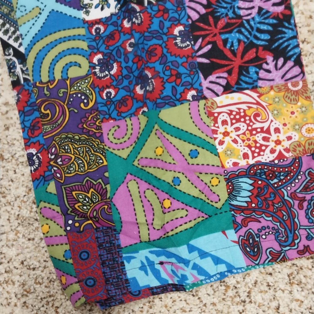 3660 Size XL Boho Print Cotton/ Polyester Over Alls with Adjustable Button Strap - Picture 2 of 8
